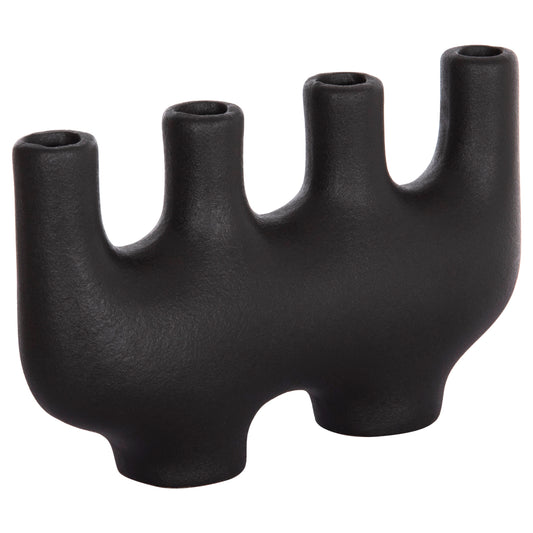 CERAMIC TABLE DECOR MANI HM4641.02 MATTE BLACK 21x6x13Hcm.