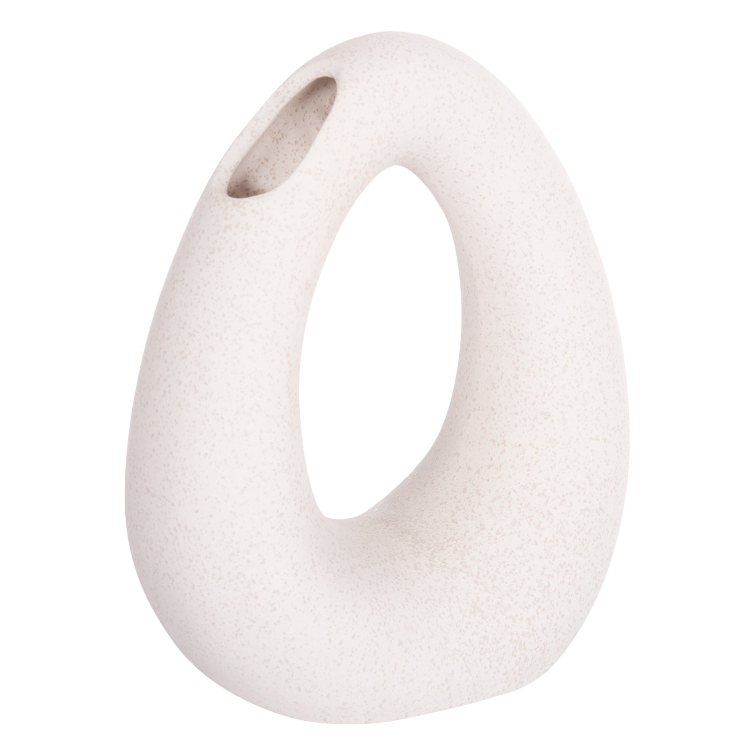 CERAMIC TABLE DECOR ELLIPTO HM4644.01 OFF WHITE WITH CRYSTALLIZATION 16,5x9x20,3Hcm.
