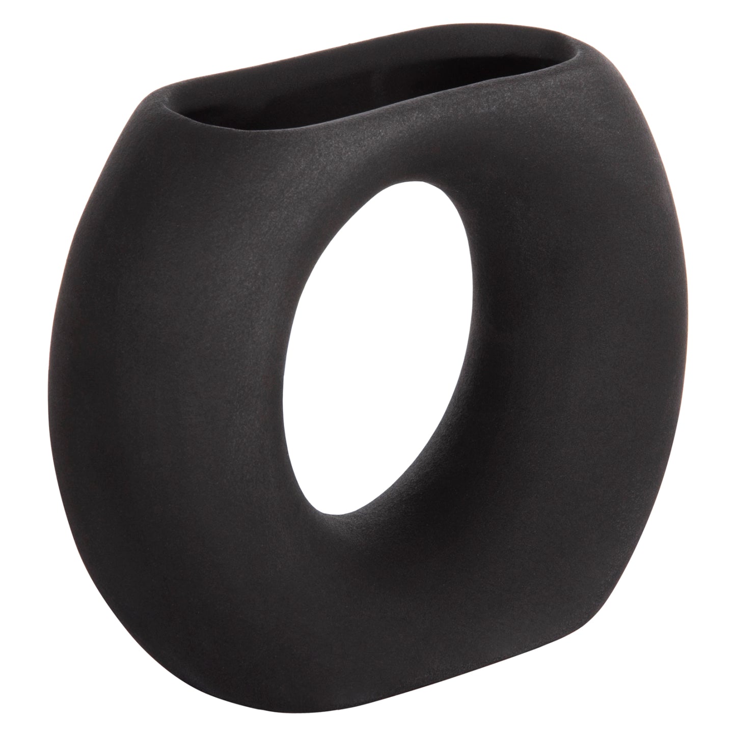 CERAMIC TABLE DECOR ELLIPTO HM4646.02 MATTE BLACK 18x6.5x14Hcm.