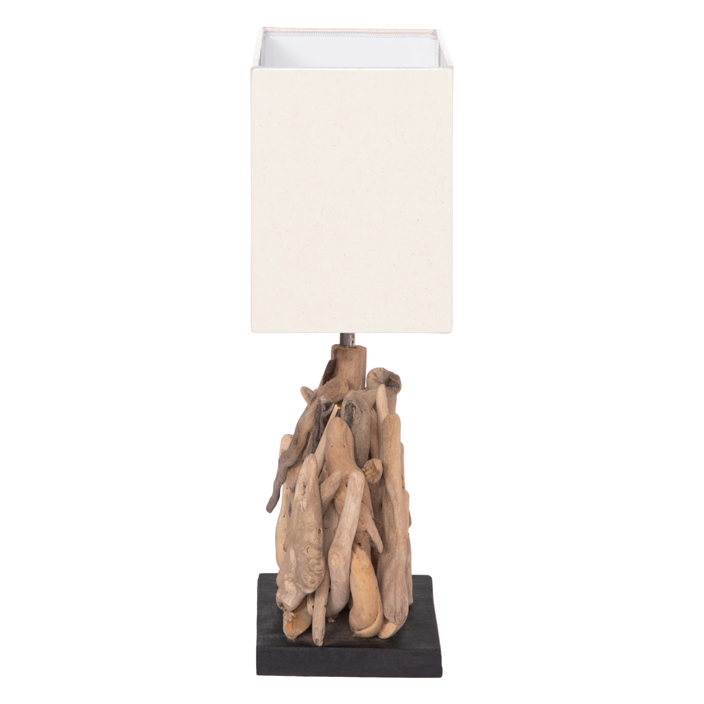 TABLE LAMP RECTANGULAR TWIGGY HM4424 DRIFTWOOD & WHITE CAP 35.5x15x47Hcm.