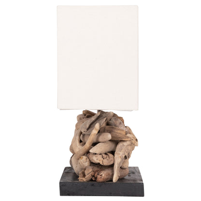 TABLE LAMP RECTANGULAR TWIGGY HM4432 DRIFTWOOD & WHITE CAP 50x16.5x38Hcm.