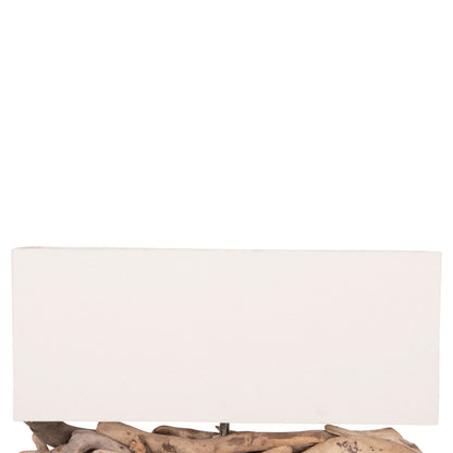 TABLE LAMP RECTANGULAR TWIGGY HM4432 DRIFTWOOD & WHITE CAP 50x16.5x38Hcm.