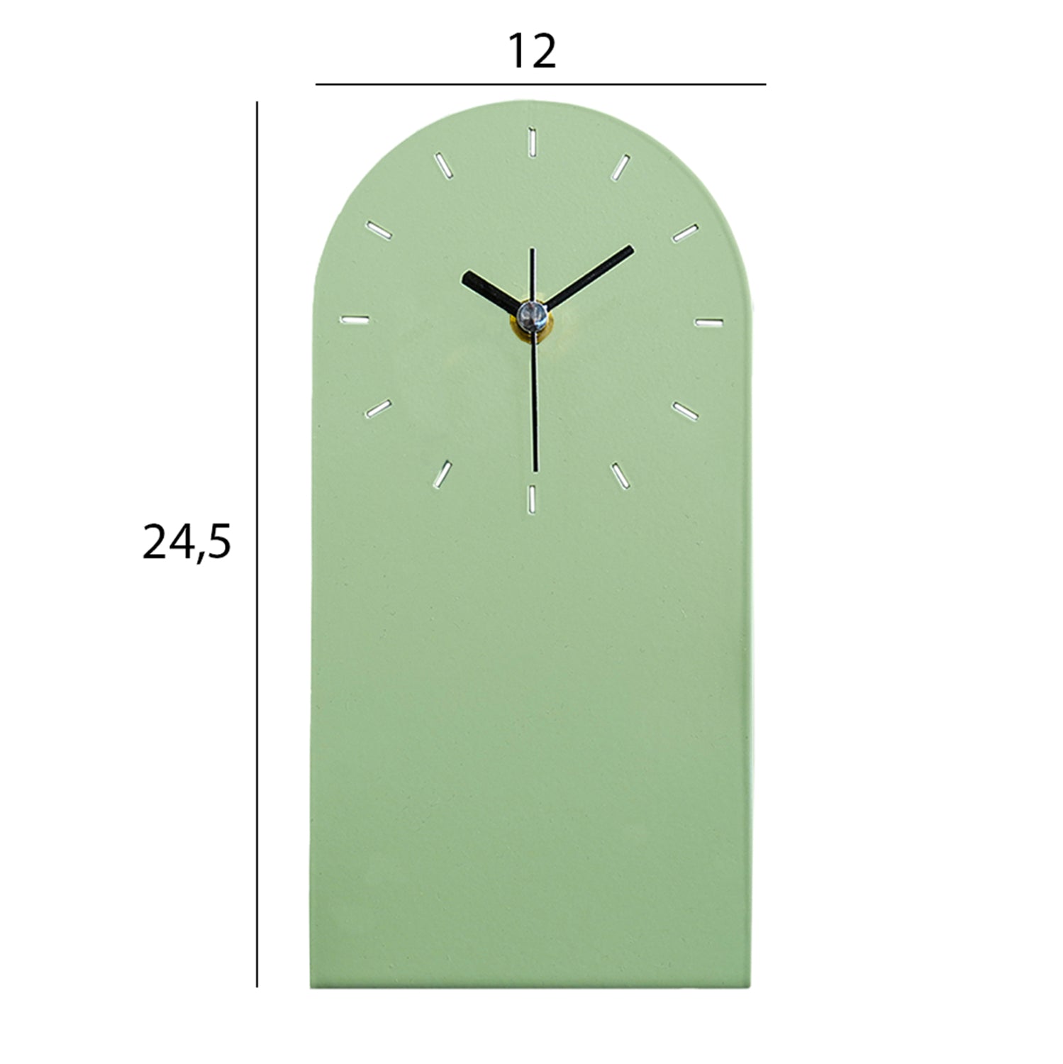 TABLE CLOCK HM4339.02 METAL IN LIGHT GREEN 12X24.5H cm.