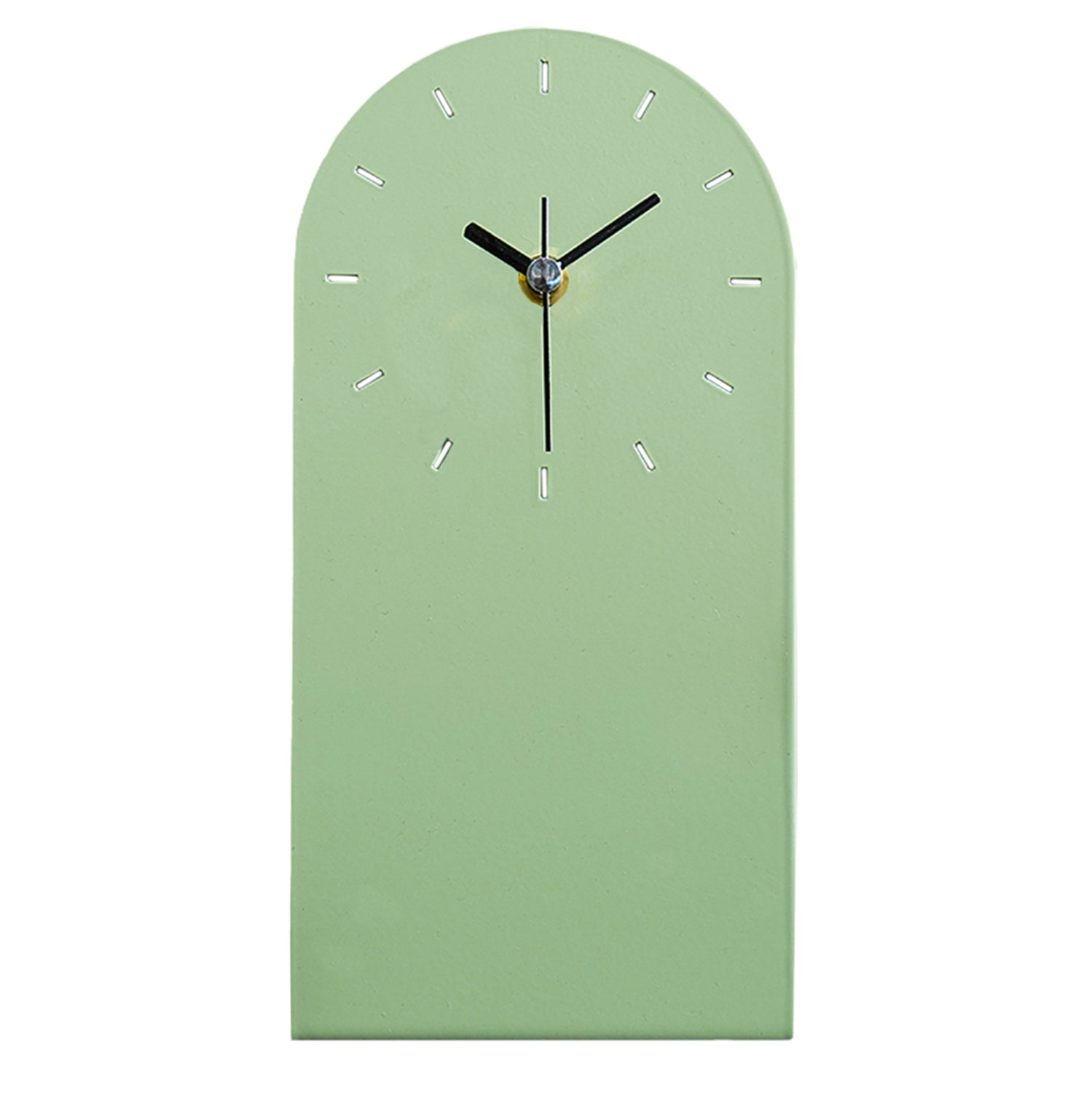 TABLE CLOCK HM4339.02 METAL IN LIGHT GREEN 12X24.5H cm.