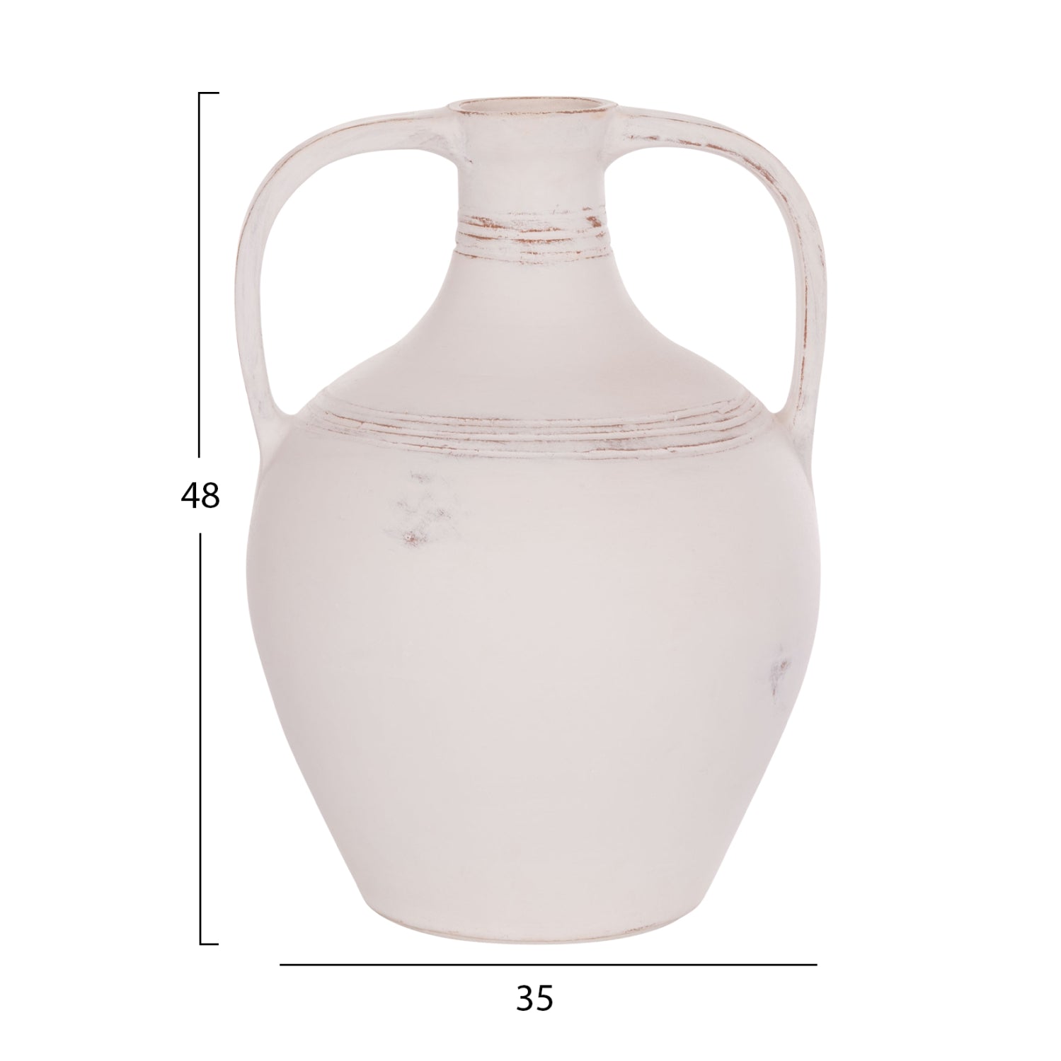 DECORATIVE VASE (AMPHORA) FEAX HM4676.02S TERRACOTA IN WHITE--35x35x48Hcm.