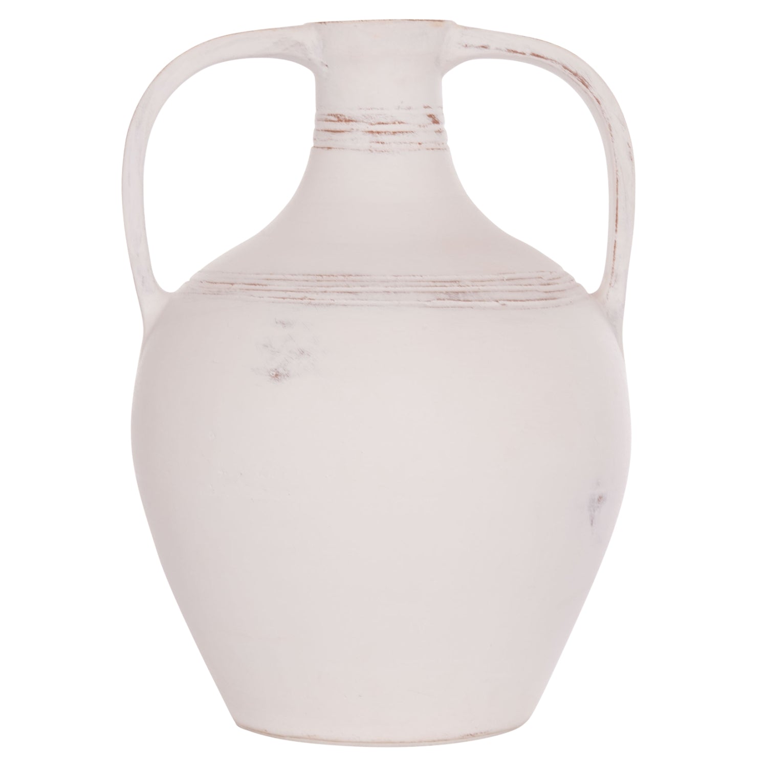 DECORATIVE VASE (AMPHORA) FEAX HM4676.02S TERRACOTA IN WHITE--35x35x48Hcm.