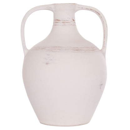 DECORATIVE VASE (AMPHORA) FEAX HM4676.02S TERRACOTA IN WHITE--35x35x48Hcm.