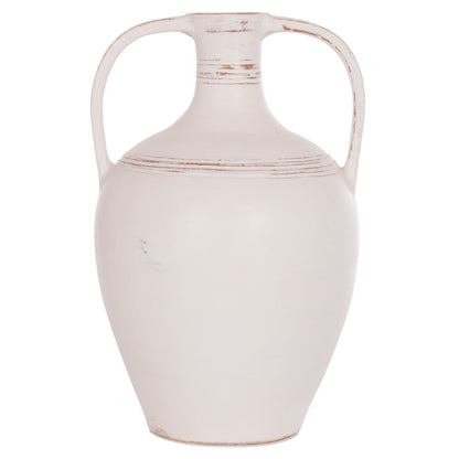 DECORATIVE VASE (AMPHORA) FEAX HM4676.02L TERRACOTA IN WHITE--35x35x58Hcm.