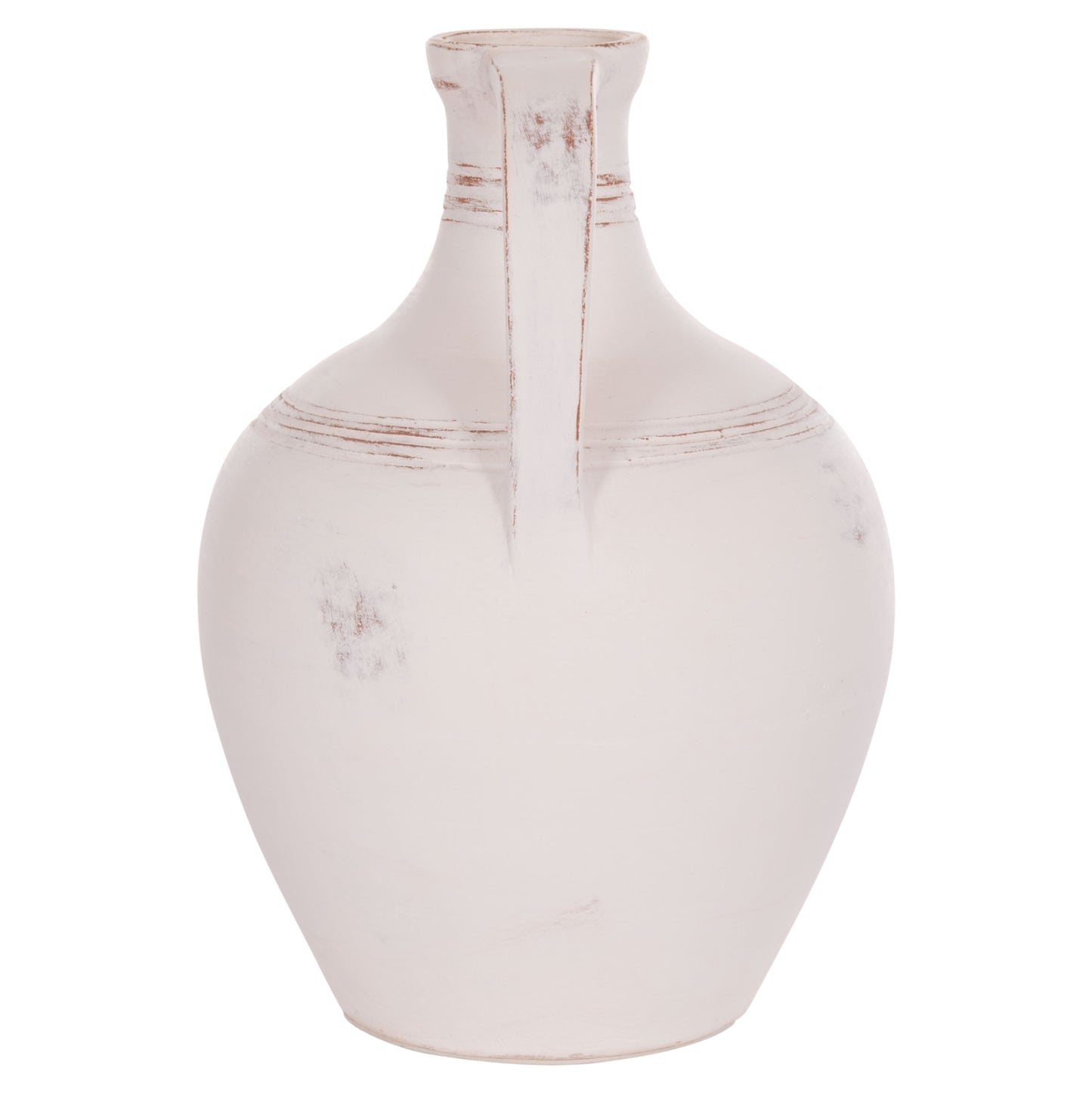 DECORATIVE VASE (AMPHORA) FEAX HM4676.02S TERRACOTA IN WHITE--35x35x48Hcm.
