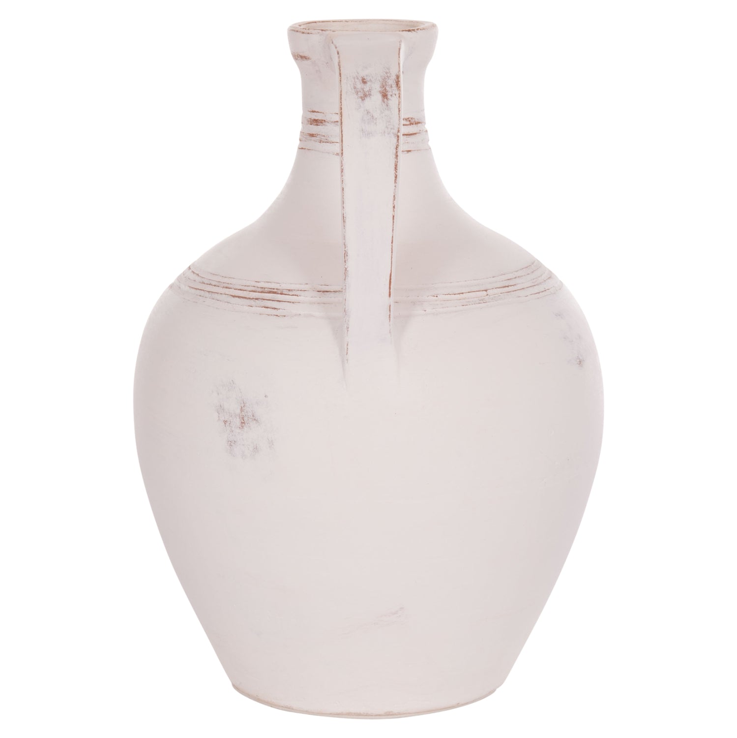 DECORATIVE VASE (AMPHORA) FEAX HM4676.02S TERRACOTA IN WHITE--35x35x48Hcm.
