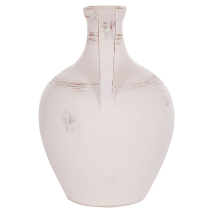 DECORATIVE VASE (AMPHORA) FEAX HM4676.02S TERRACOTA IN WHITE--35x35x48Hcm.