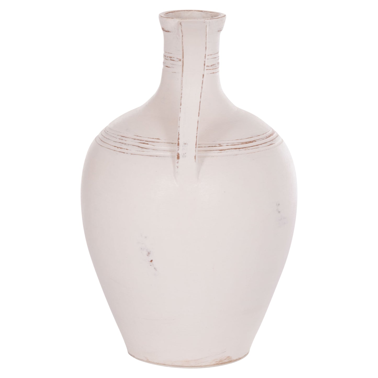 DECORATIVE VASE (AMPHORA) FEAX HM4676.02L TERRACOTA IN WHITE--35x35x58Hcm.