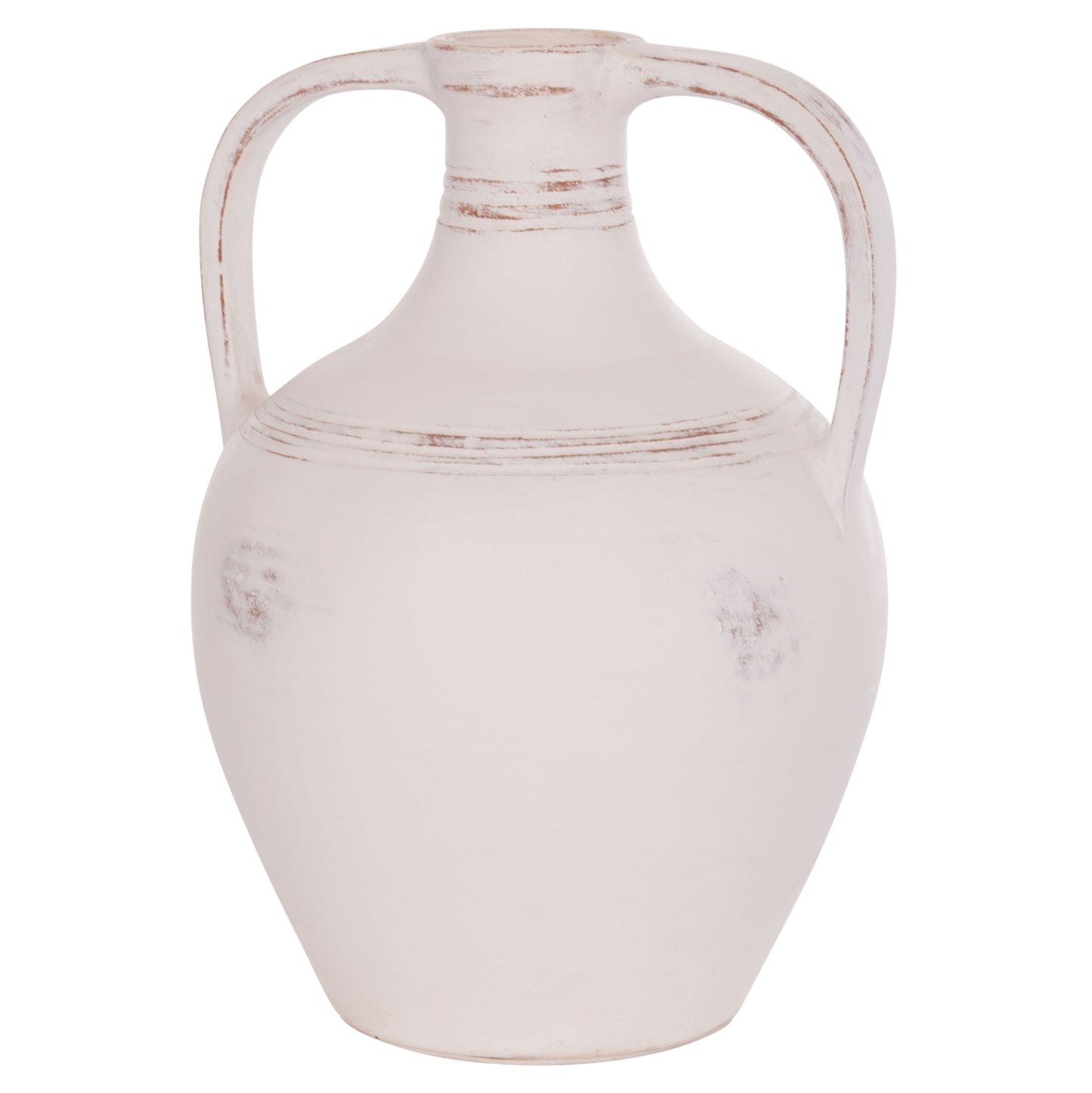 DECORATIVE VASE (AMPHORA) FEAX HM4676.02S TERRACOTA IN WHITE--35x35x48Hcm.