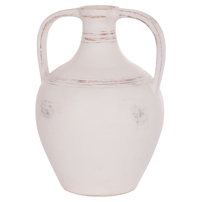 DECORATIVE VASE (AMPHORA) FEAX HM4676.02S TERRACOTA IN WHITE--35x35x48Hcm.
