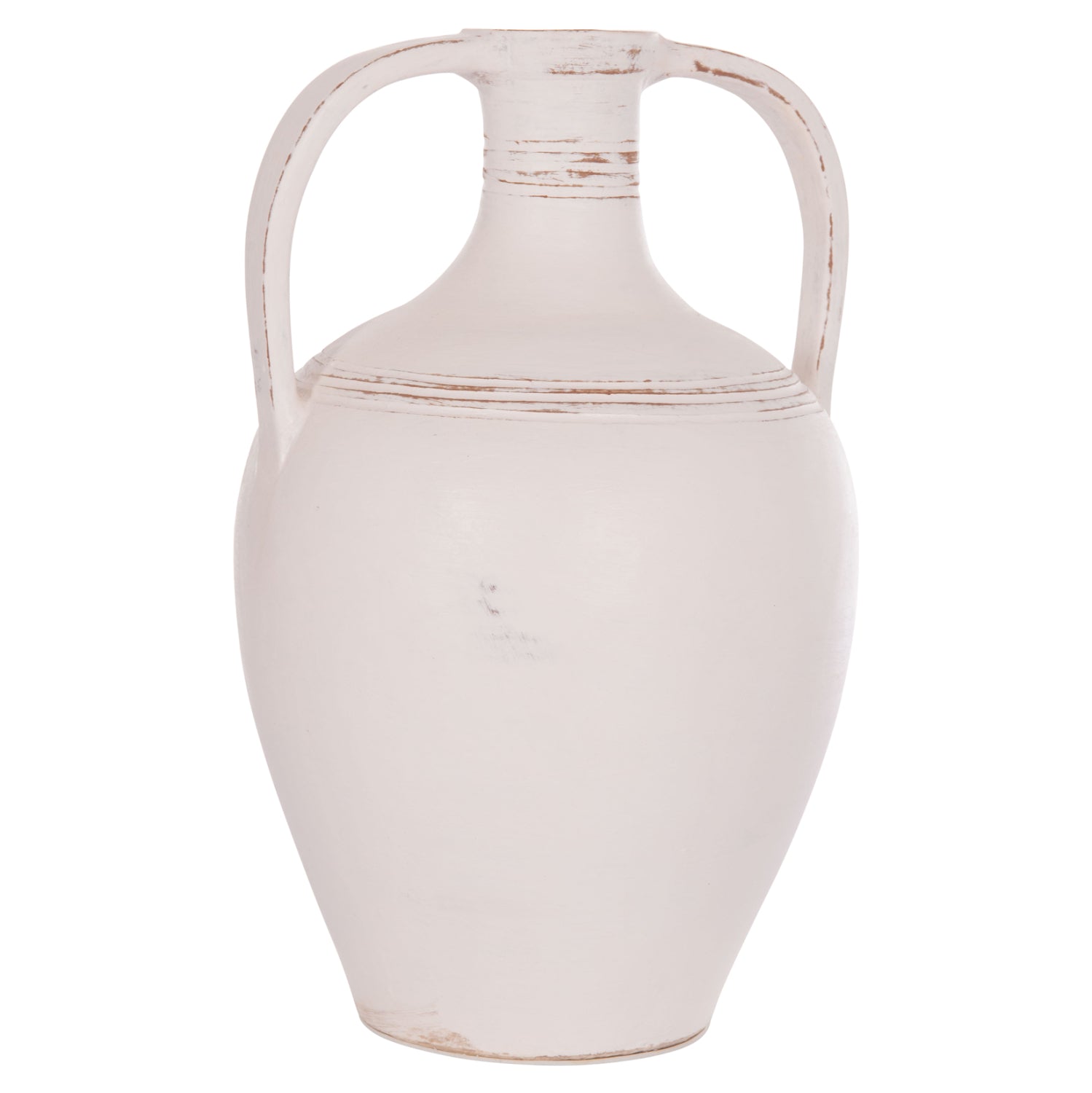 DECORATIVE VASE (AMPHORA) FEAX HM4676.02L TERRACOTA IN WHITE--35x35x58Hcm.