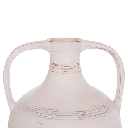 DECORATIVE VASE (AMPHORA) FEAX HM4676.02S TERRACOTA IN WHITE--35x35x48Hcm.