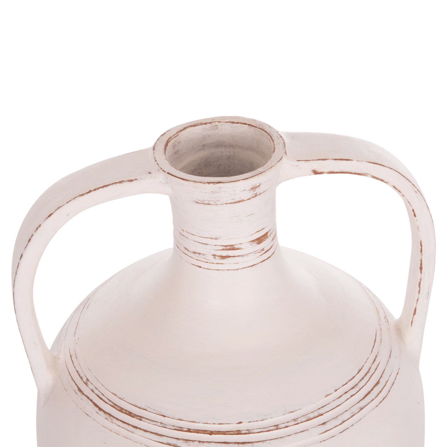 DECORATIVE VASE (AMPHORA) FEAX HM4676.02L TERRACOTA IN WHITE--35x35x58Hcm.