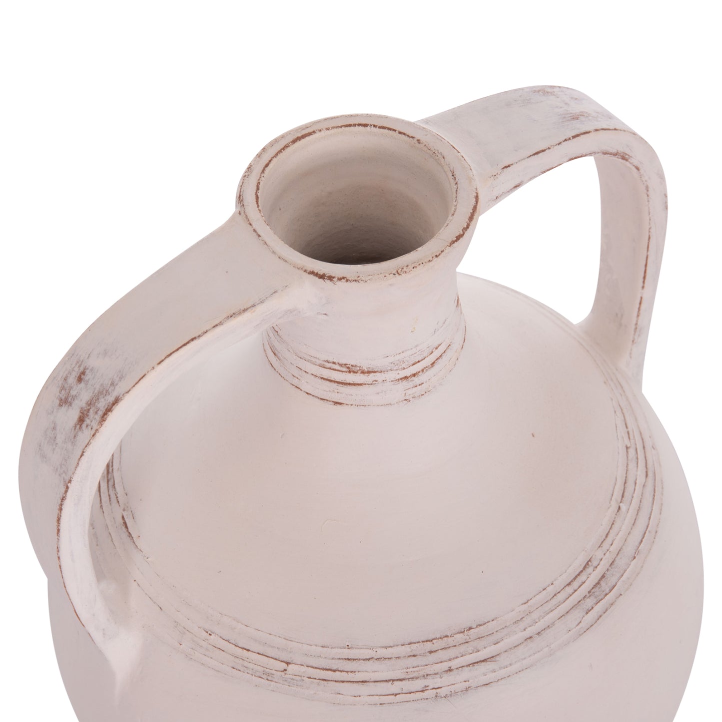 DECORATIVE VASE (AMPHORA) FEAX HM4676.02S TERRACOTA IN WHITE--35x35x48Hcm.