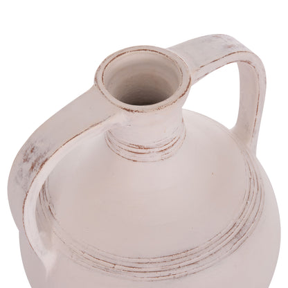 DECORATIVE VASE (AMPHORA) FEAX HM4676.02S TERRACOTA IN WHITE--35x35x48Hcm.