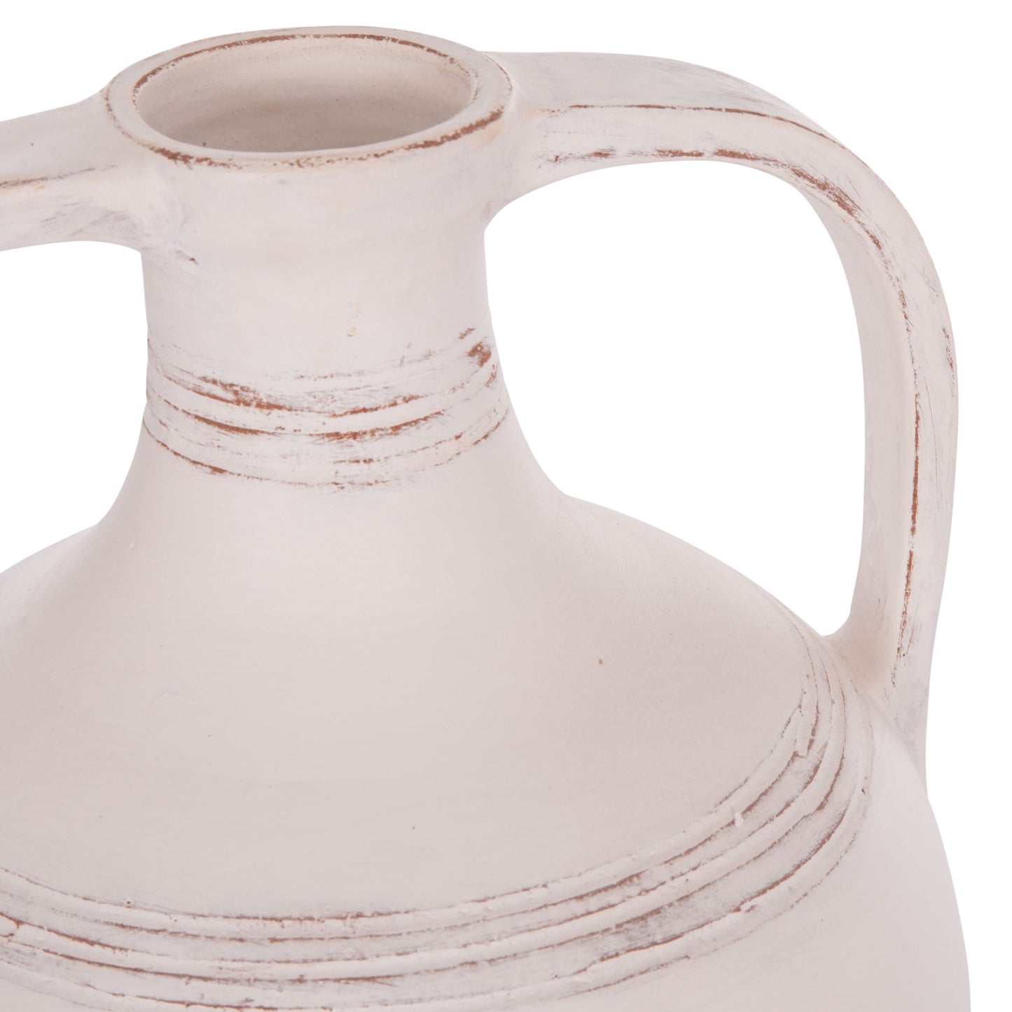 DECORATIVE VASE (AMPHORA) FEAX HM4676.02S TERRACOTA IN WHITE--35x35x48Hcm.