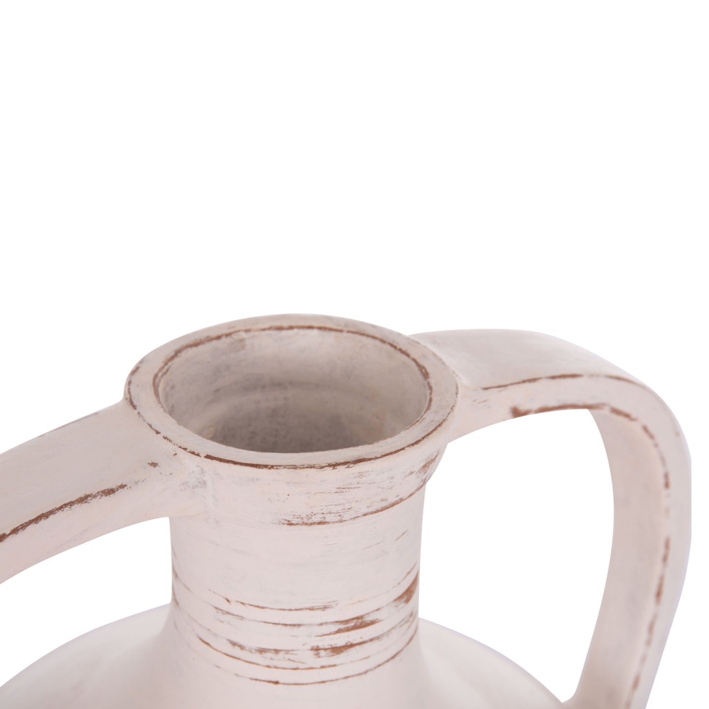DECORATIVE VASE (AMPHORA) FEAX HM4676.02L TERRACOTA IN WHITE--35x35x58Hcm.