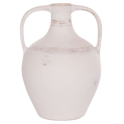 DECORATIVE VASE (AMPHORA) FEAX HM4676.02S TERRACOTA IN WHITE--35x35x48Hcm.