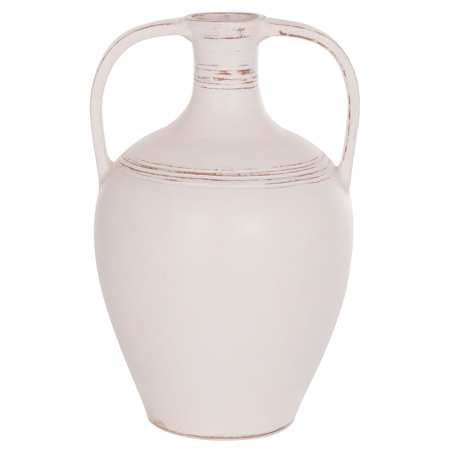 DECORATIVE VASE (AMPHORA) FEAX HM4676.02L TERRACOTA IN WHITE--35x35x58Hcm.