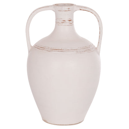 DECORATIVE VASE (AMPHORA) FEAX HM4676.02L TERRACOTA IN WHITE--35x35x58Hcm.