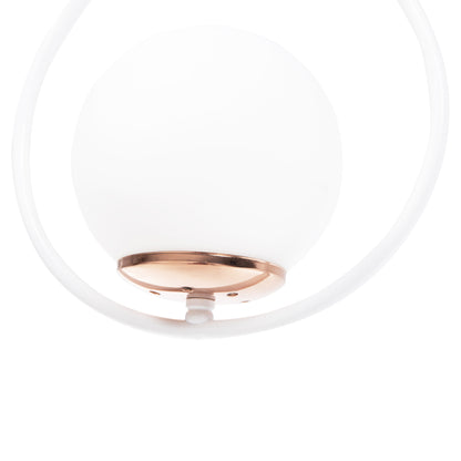 WALL SCONCE HANGING DROP WHITE WITH WHITE GLOBE 22x20x43Hcm.HM7640.03