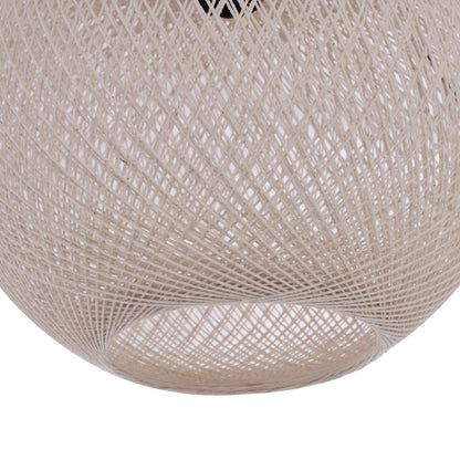 FLOOR STANDING LAMP MODULAR WALNUT WITH SPHERICAL CAP ROPE 40x30x160Yεκ.HM7701.01