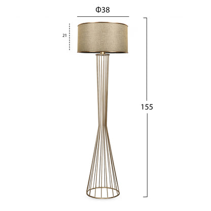 FLOOR STANDING LAMP HM7580.02 GOLDEN PILLAR, GOLDEN BROWN CAP