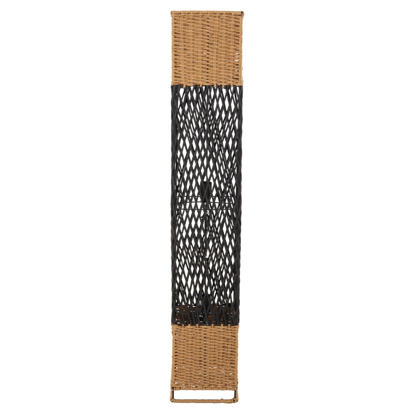 FLOOR STANDING LAMP HM4355 METAL-PAPER ROPE IN SAND BEIGE-BLACK 21x21x119,5Hcm.