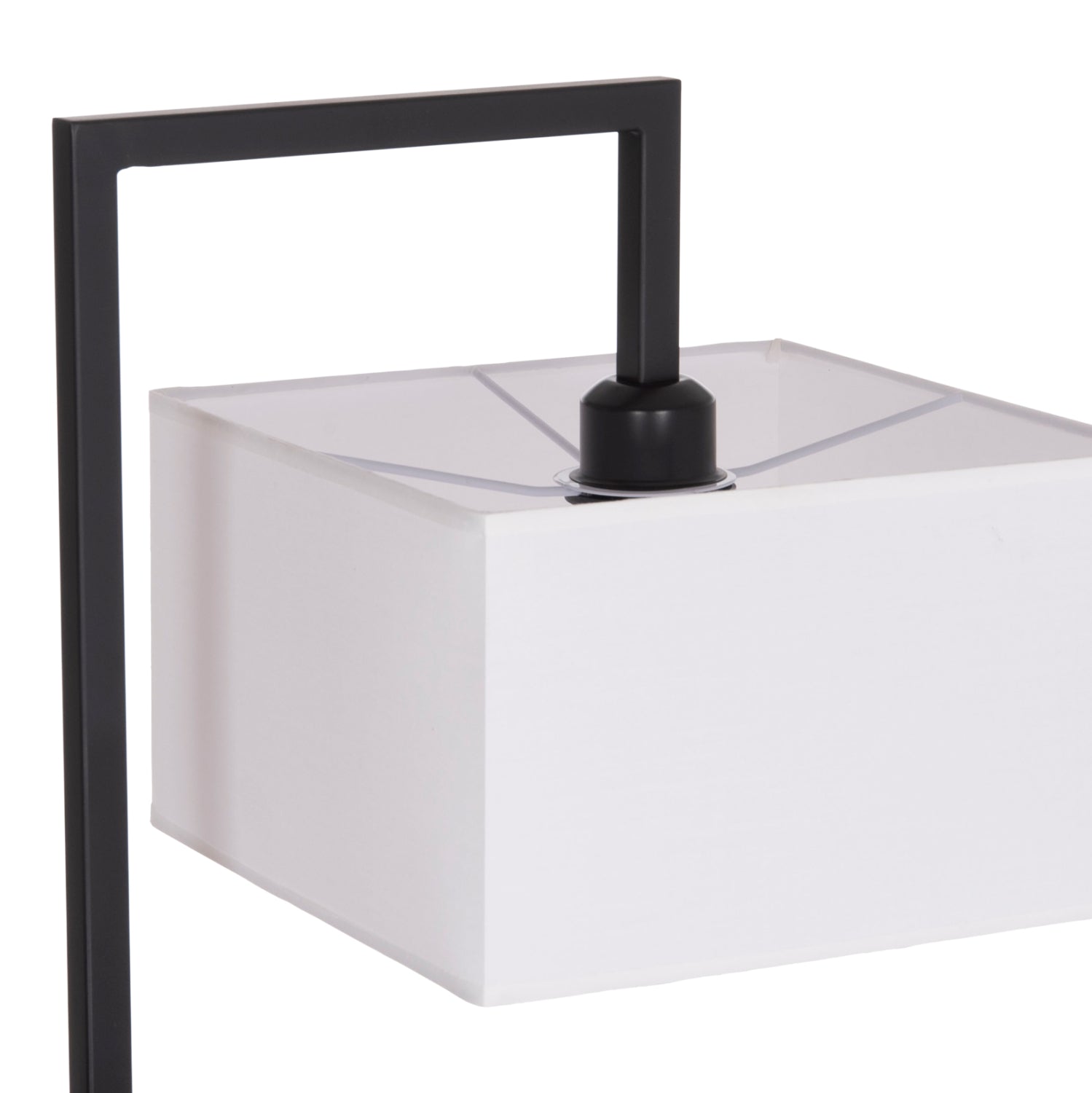 FLOOR STANDING LAMP BRANS HM7532.11 BLACK METAL--WHITE PVC CAP 25x33x170Hcm.