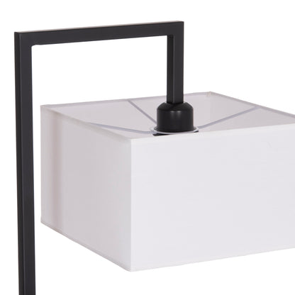 FLOOR STANDING LAMP BRANS HM7532.11 BLACK METAL--WHITE PVC CAP 25x33x170Hcm.