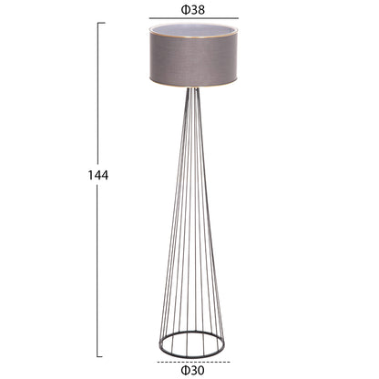 FLOOR STANDING LAMP HUE HM7581.11 METAL PILLAR AND CAP IN GREY Φ38x144Hcm.