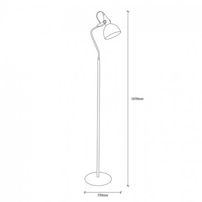 FLOOR LIGHT METALLIC BLACK HM7342 35x30x183 cm.