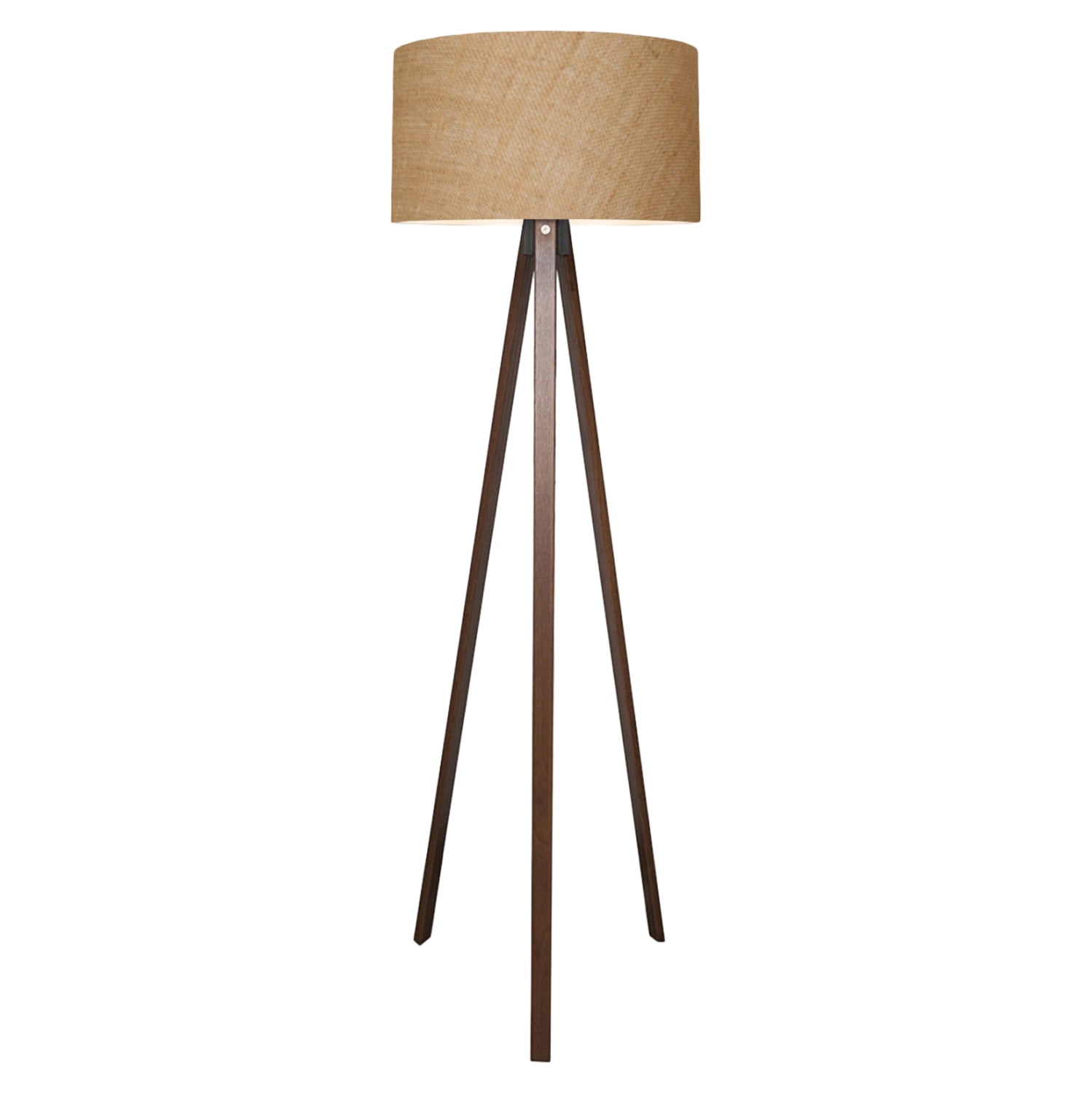 FLOOR STANDING LAMP HM7578.01 WALNUT COLOR TRIPOD, SANDY BEIGE CAP