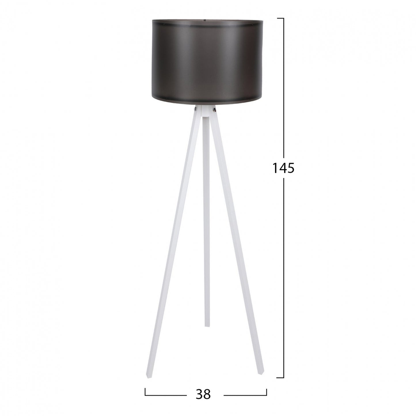 FLOOR LAMP IN WHITE AND BLACK HM7272.05 Φ38x145cm