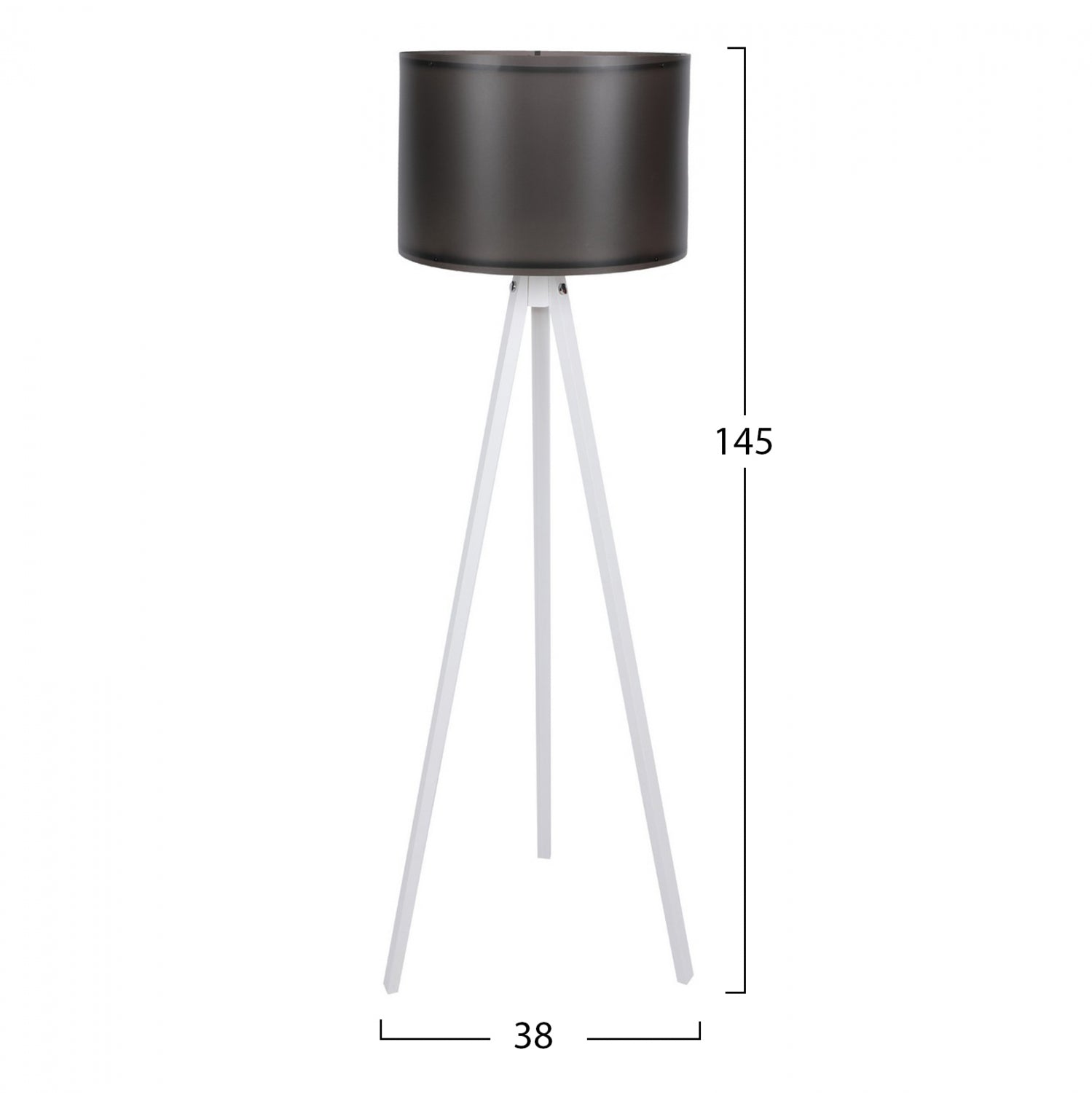 FLOOR LAMP IN WHITE AND BLACK HM7272.05 Φ38x145cm