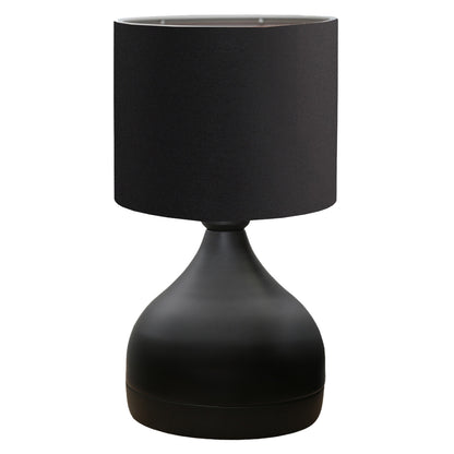 TABLE LAMP HM7593.01 BLACK METAL BODY BLACK SHADE FABRIC D18.5x45Η cm. cm.