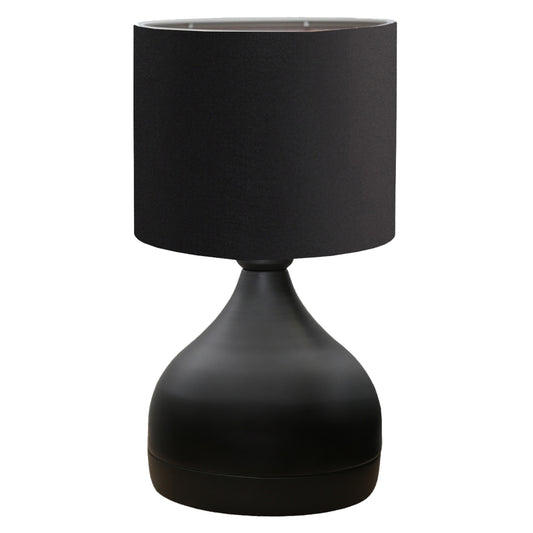 TABLE LAMP HM7593.01 BLACK METAL BODY BLACK SHADE FABRIC D18.5x45Η cm. cm.