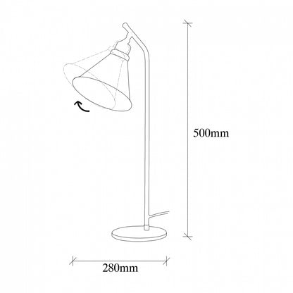 TABLE LAMP IN BLACK AND GOLD HM7290 Φ28x50cm