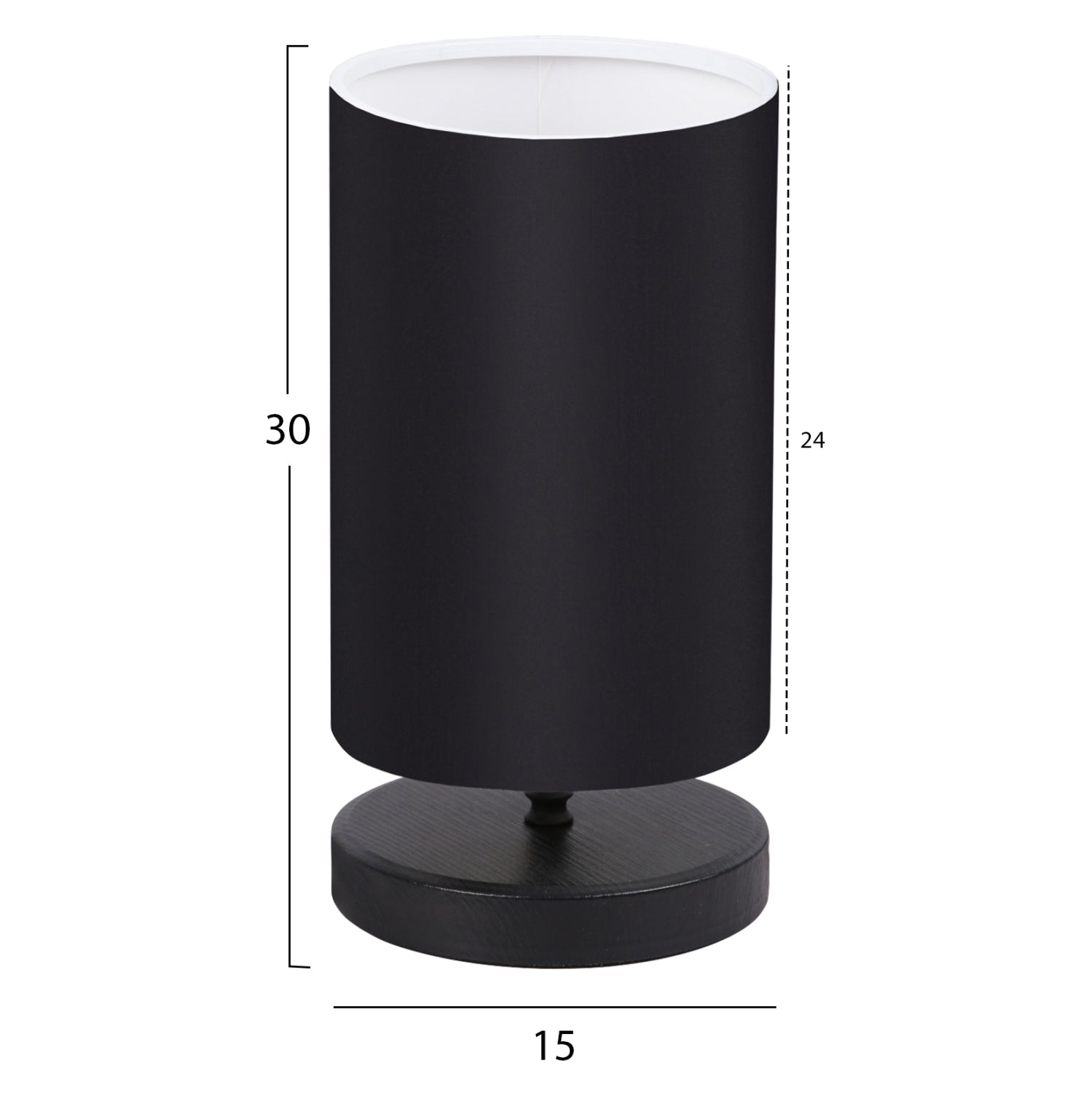 TABLE LAMP HM7595.02 BLACK BASE, BLACK CAP