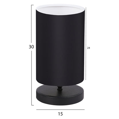 TABLE LAMP HM7595.02 BLACK BASE, BLACK CAP