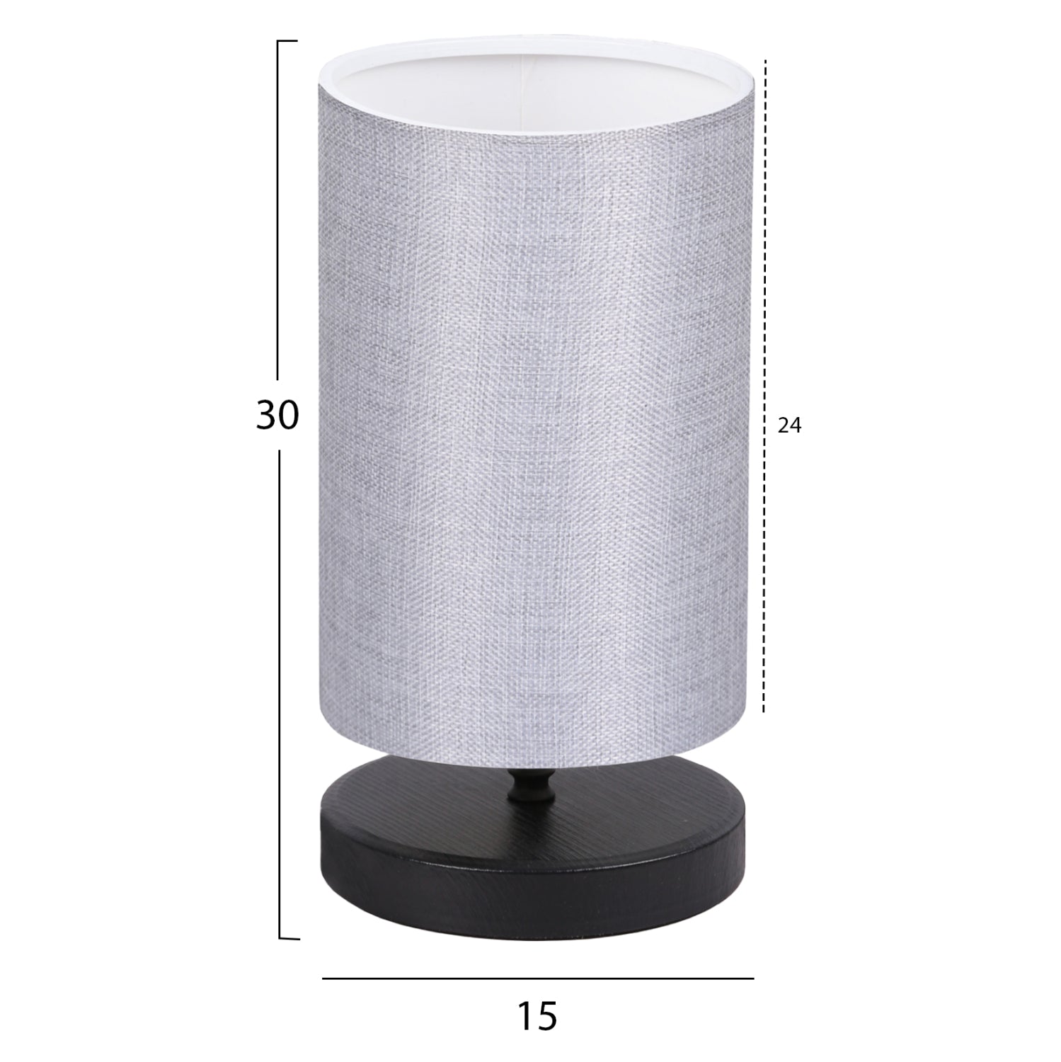 TABLE LAMP HM7595.03 BLACK BASE, LIGHT GREY CAP