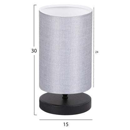 TABLE LAMP HM7595.03 BLACK BASE, LIGHT GREY CAP