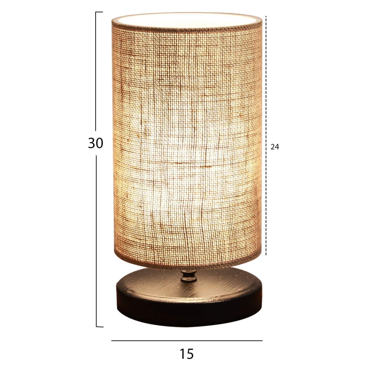 TABLE LAMP HM7595.01 BEIGE-BLACK 15Χ30Hcm.