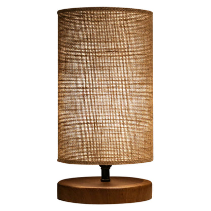 TABLE LAMP HM7596.01 BROWN BASE, SAND COLORED WICKER CAP