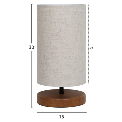 TABLE LAMP HM7596.02 BROWN BASE, ECRU WICKER CAP