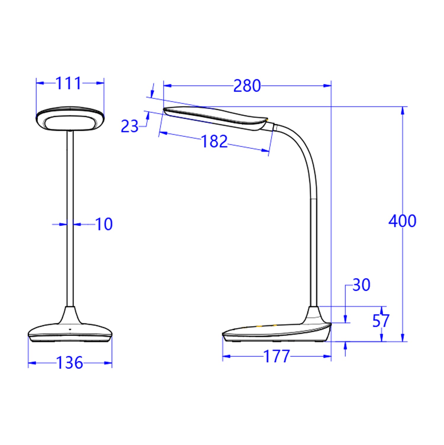 TABLE LAMP LED BLAIN HM4444.01 WHITE ABS 13.6x17.7x40H cm.